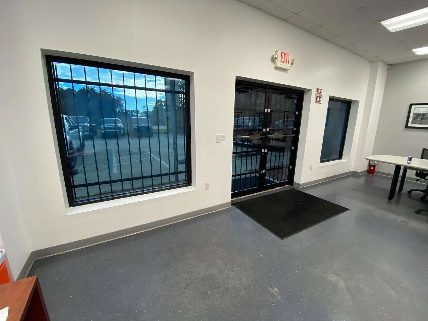 Commercial building security window film installation